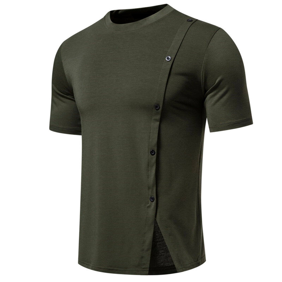 Youthup Mens Personalized Side Button T-Shirt
