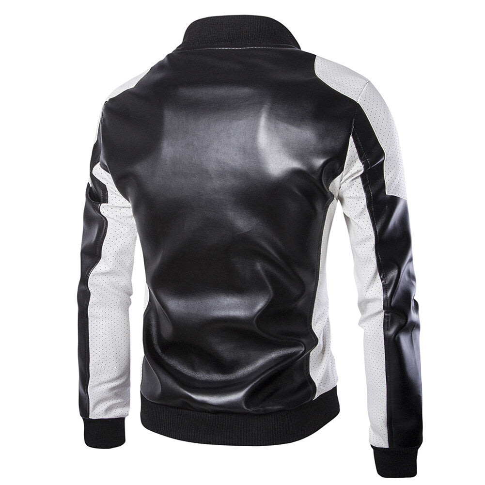 Youthup Mens Lightweight Motorcycle Leather Jacket
