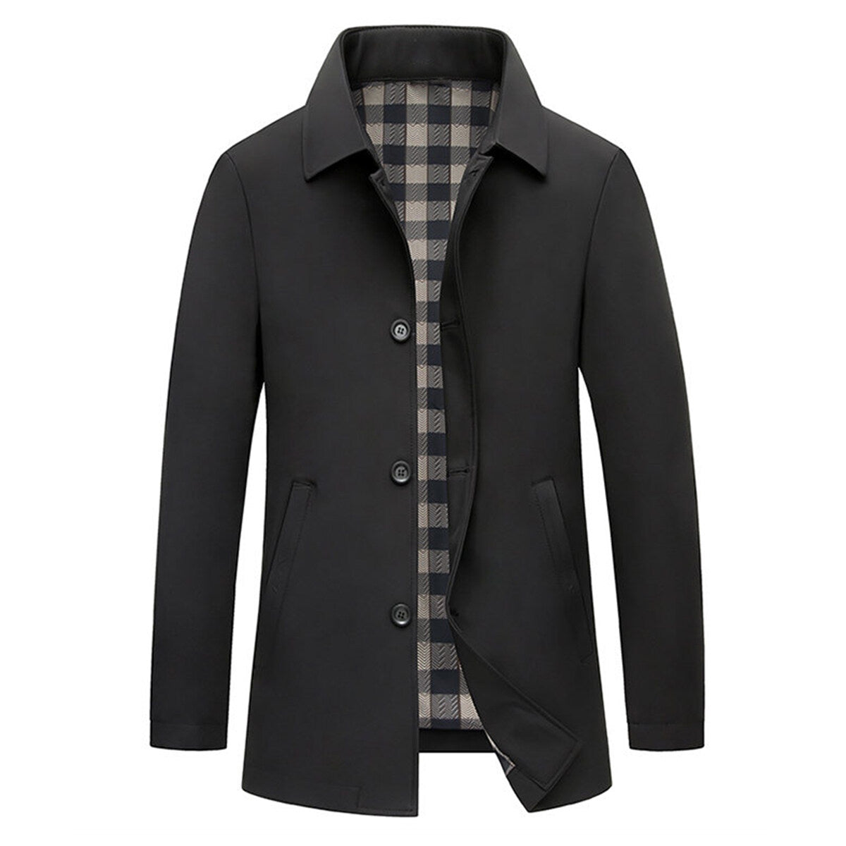 Youthup Mens Slim Fit Lapel Trench Coat Dust Coat
