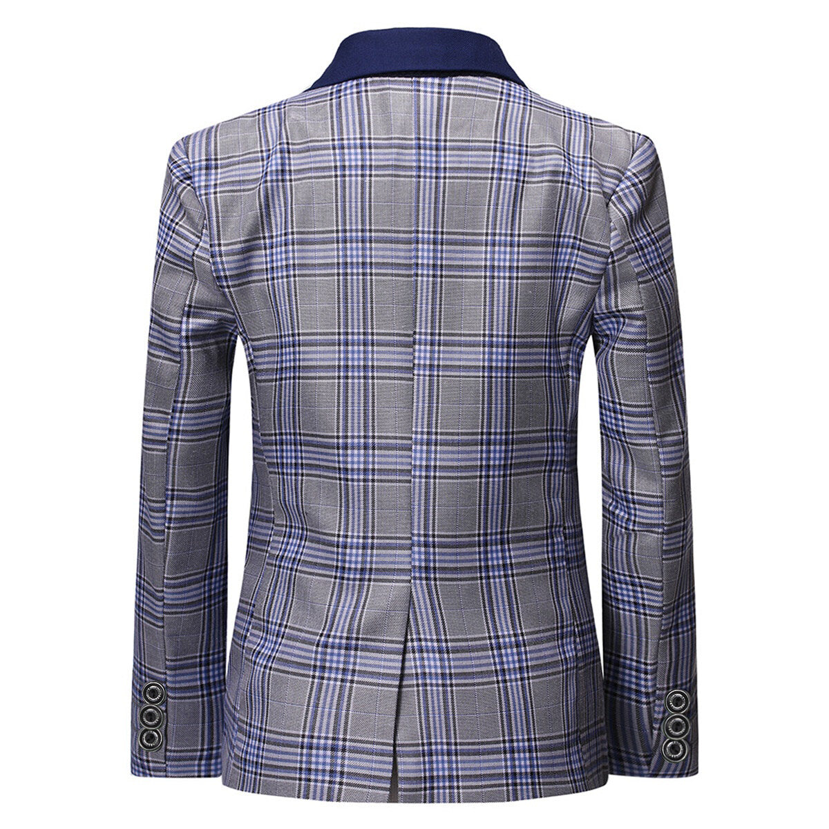 Youthup Boys 3Pce Plaid Peaked Lapel Tuxedo Wedding Party Suit Set