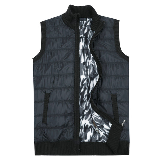 Youthup Mens Outdoor Sleeveless Jacket Fleece Leopard Lined Puffer Vest