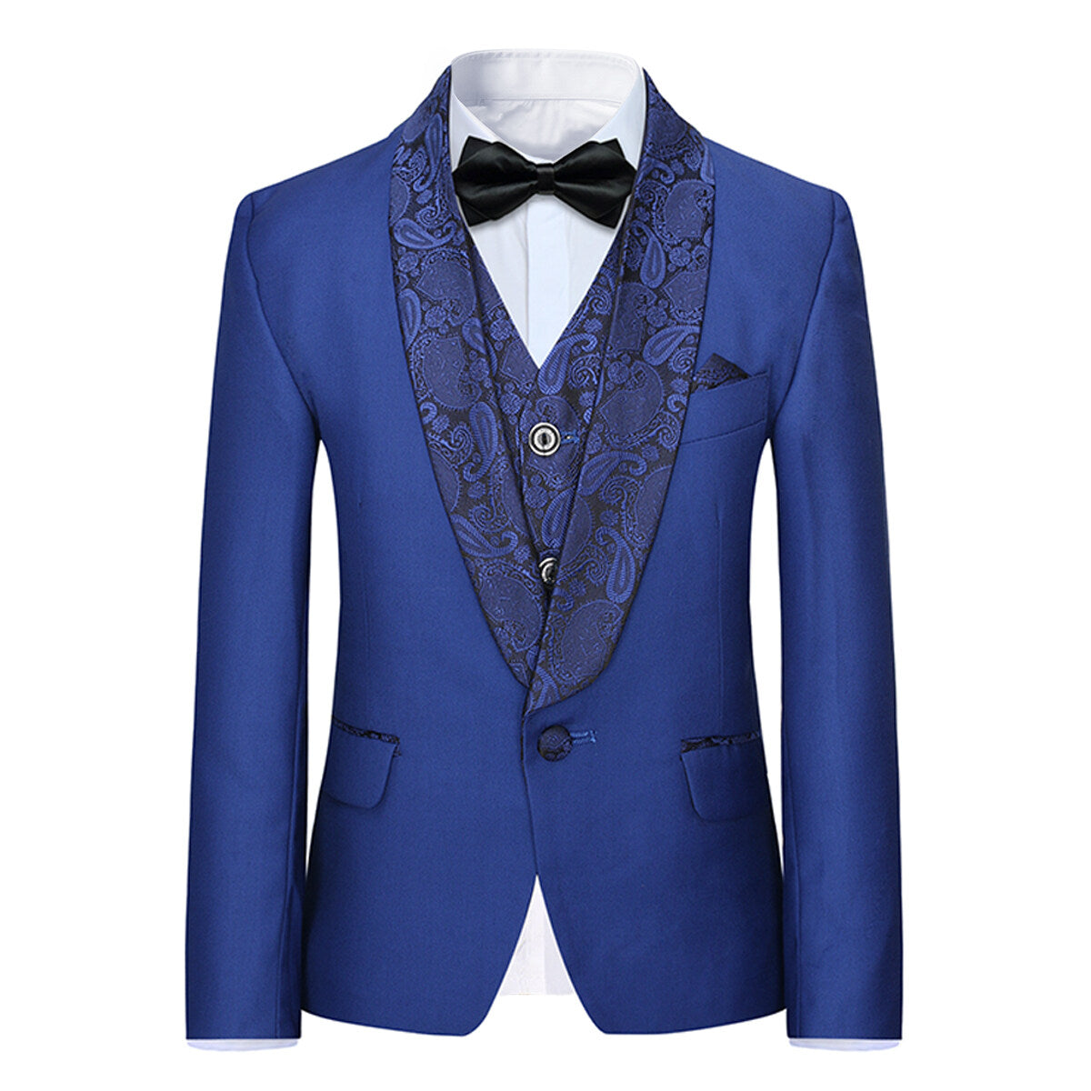 Youthup Boys 3Pce Formal Business Suits Paisley Blazer and Waistcoat and Pants
