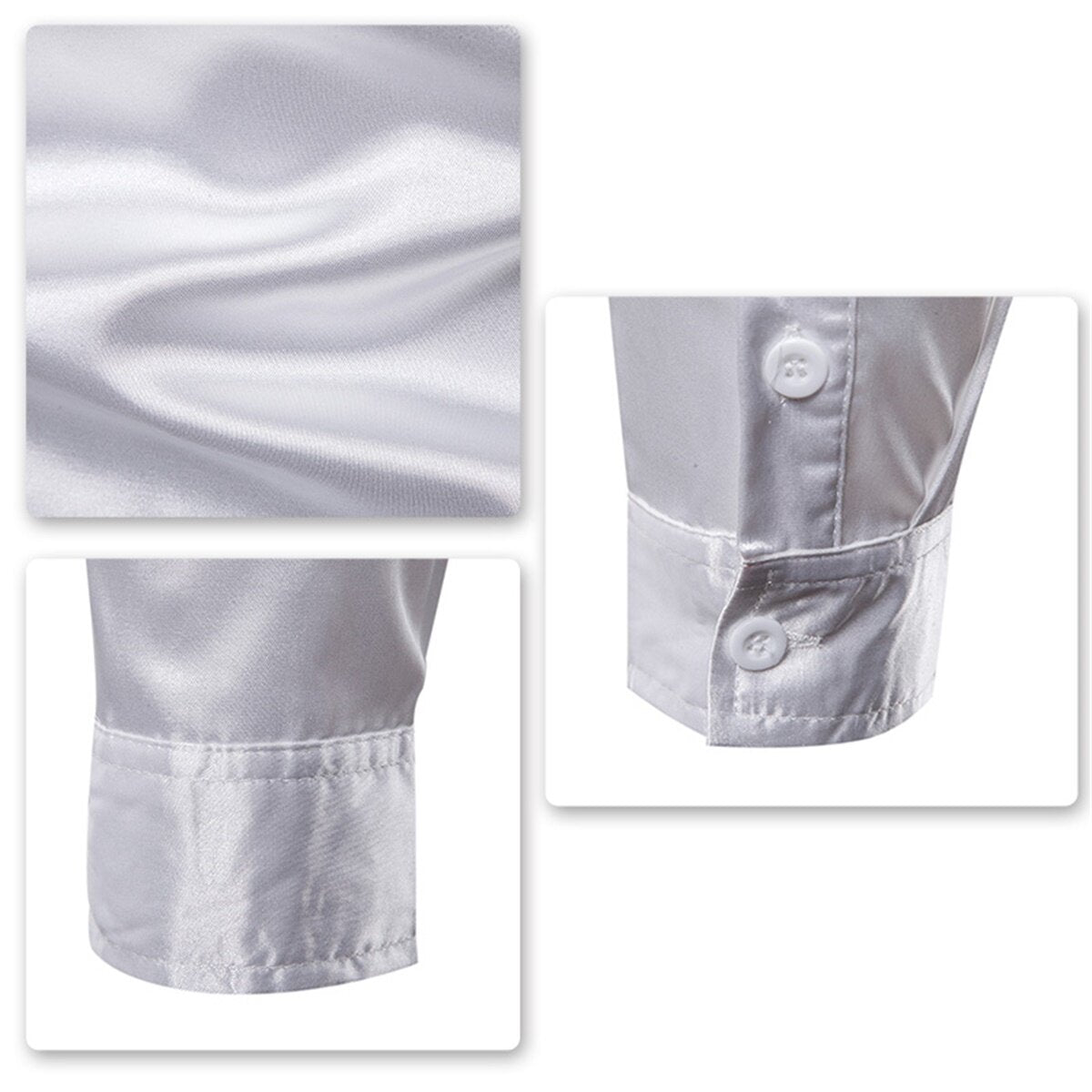 Youthup Mens Shiny LongSleeved Slim Fit Formal Shirt
