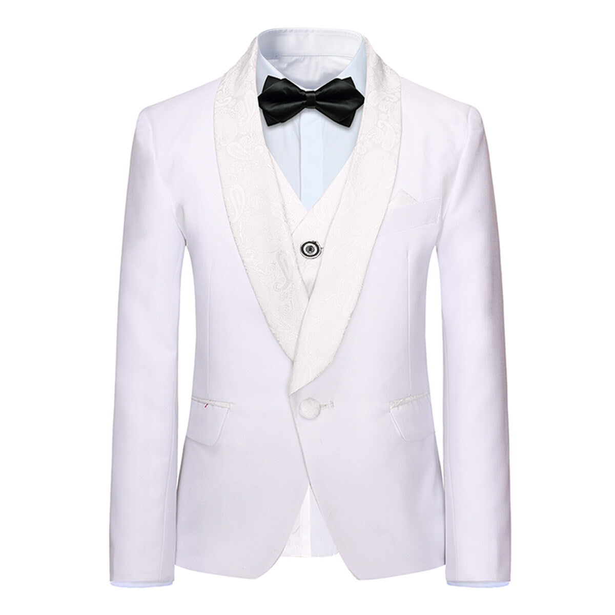 Youthup Boys 3Pce Formal Business Suits Paisley Blazer and Waistcoat and Pants