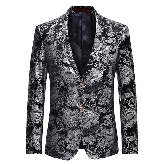 YOUTHUP Mens Dress Floral Suit Jacet Notched Lapel Slim Fit Stylish Blazer