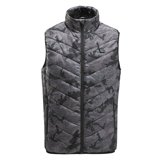 Youthup Mens Stand Collar Slim Fit Zipper Heating Sleeveless Jacket