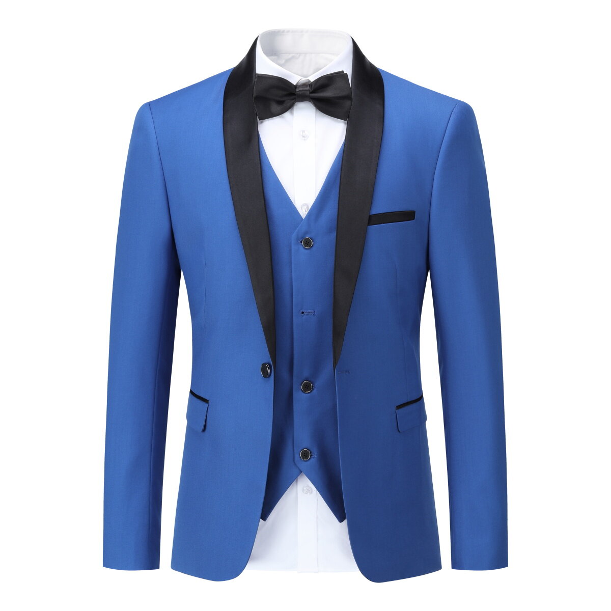 Youthup Mens 3-Pce Business Suit Slim Fit Wedding Party Blazer and Vest and Pants