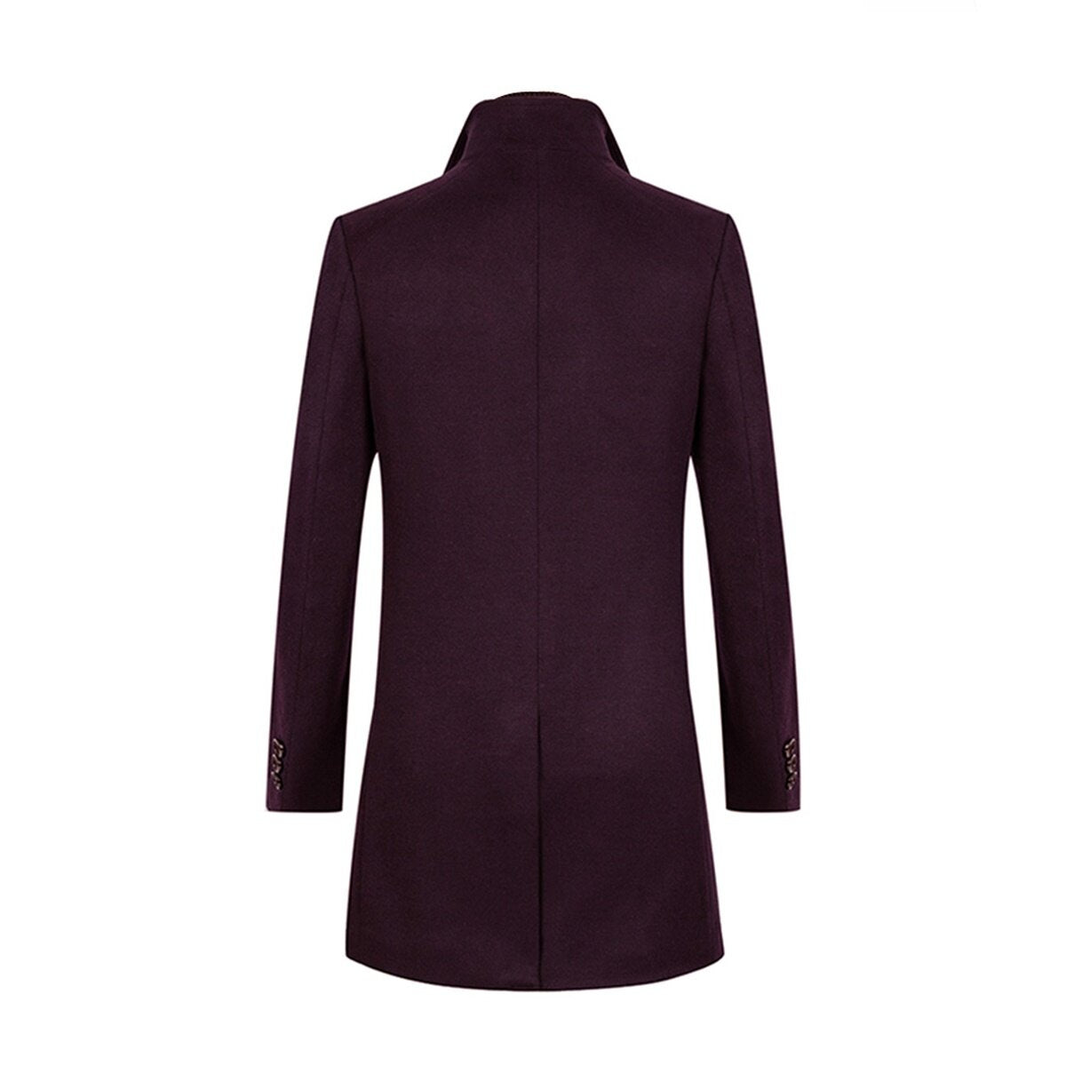 Youthup Mens Wool Blend Casual Overcoat Single Breasted Coat