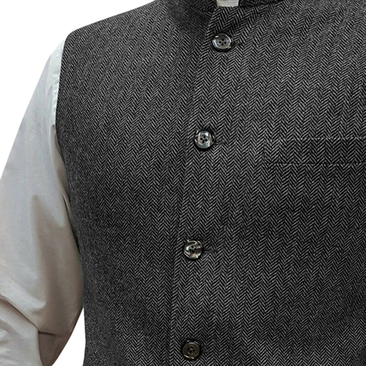 Youthup Mens Stand Collar Twill Knit Casual Vest