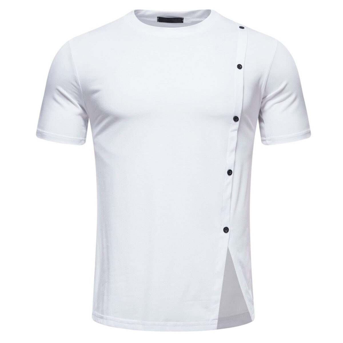 Youthup Mens Personalized Side Button T-Shirt