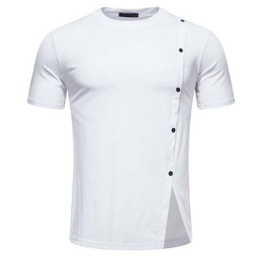 Youthup Mens Personalized Side Button T-Shirt