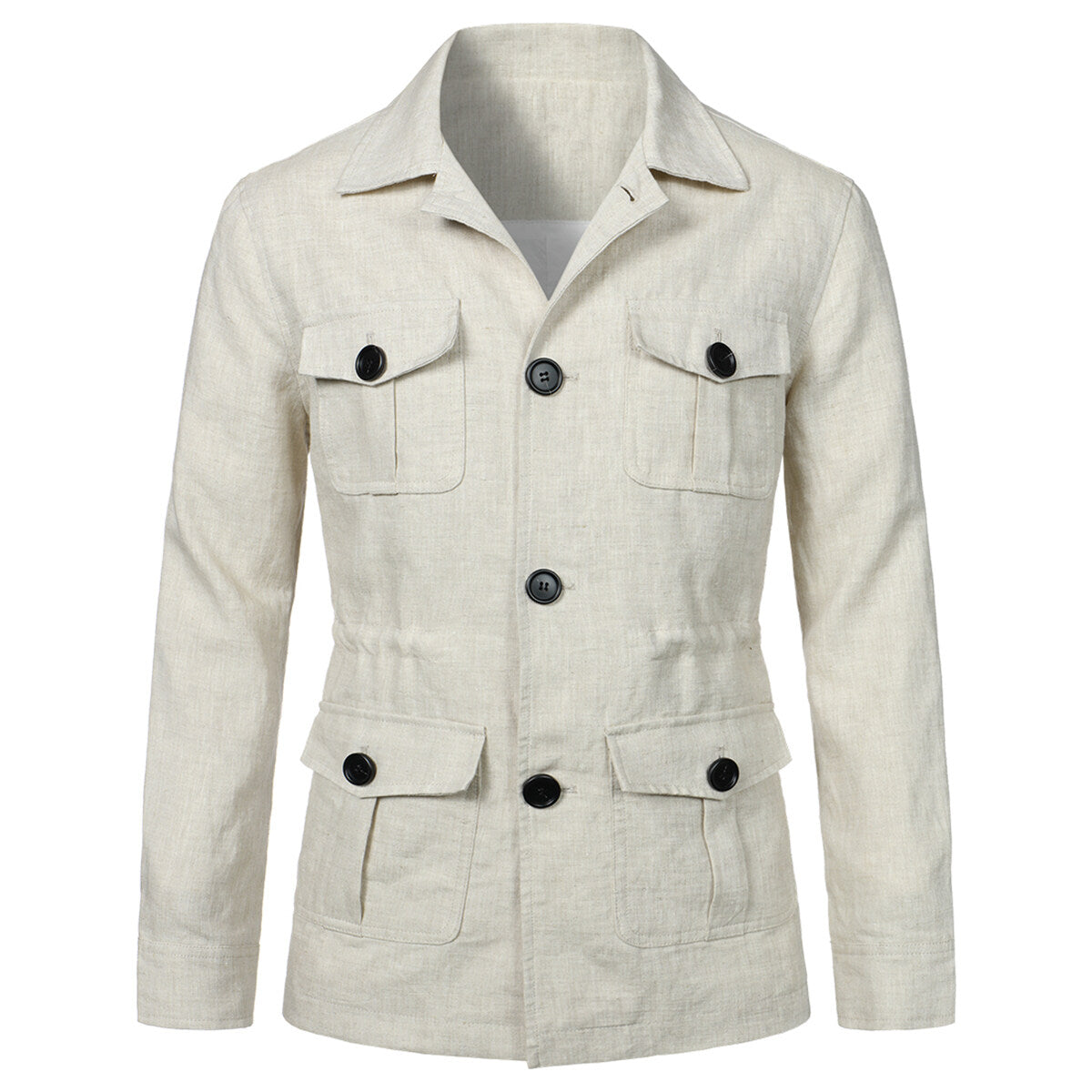 YOUTHUP Mens Cargo Jacket Lightweight Lapel Casual Multi Pocket Slim Fit Coat