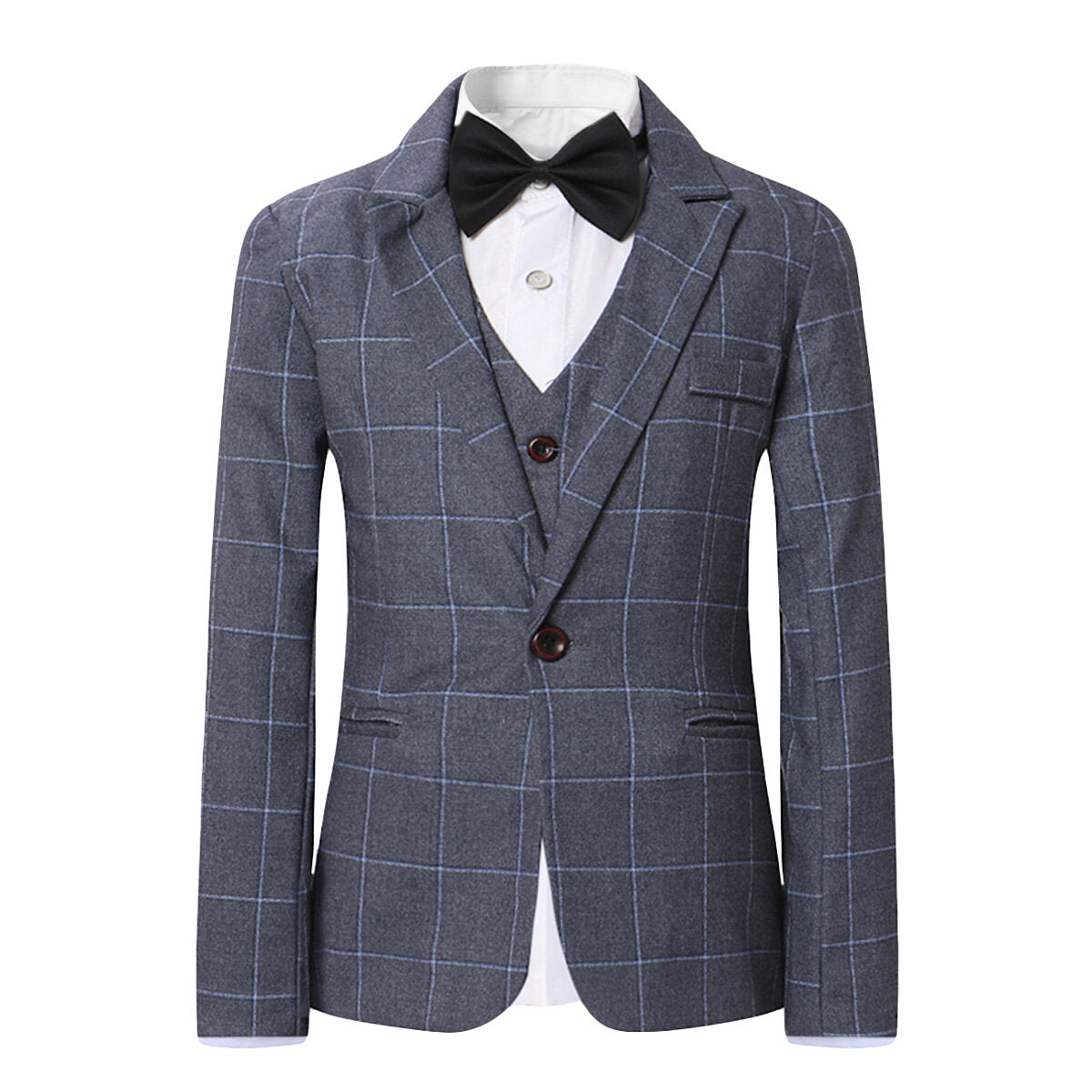 Youthup Boys 3 Piece Plaid Dress Wedding Party Suit Blazer and Vest and Pants