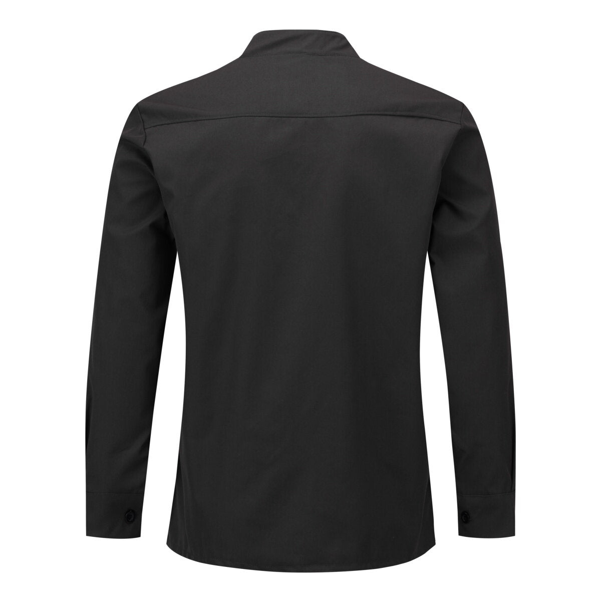 YOUTHUP Mens Casual Solid Color Pullover Shirt Stand Collar Tie Long Sleeves For Daily Outing