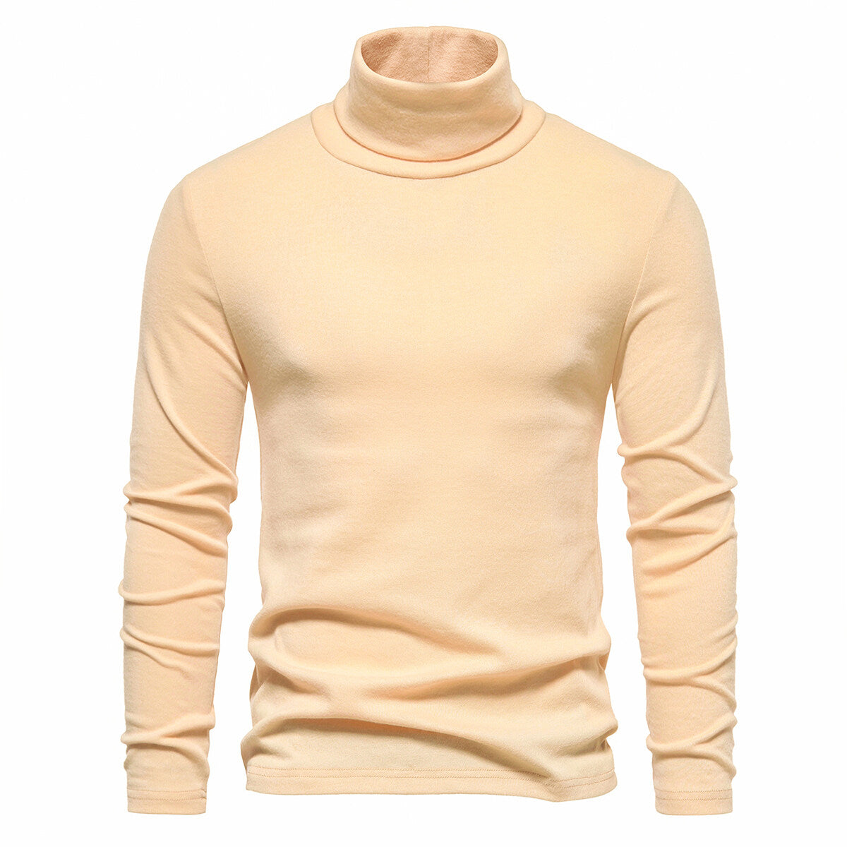 YOUTHUP Mens Turtleneck Casual Daily Solid Color Slim Fit Pullover Shirt