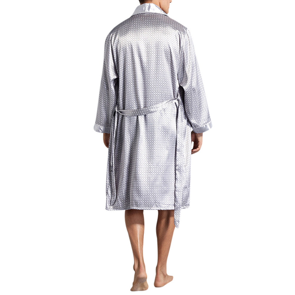 Youthup Mens Plaid Sleepwear Belted Slim Fit Robe Pajamas