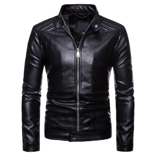 Youthup Mens Bomber Motorcycle Zipper Leather Jacket