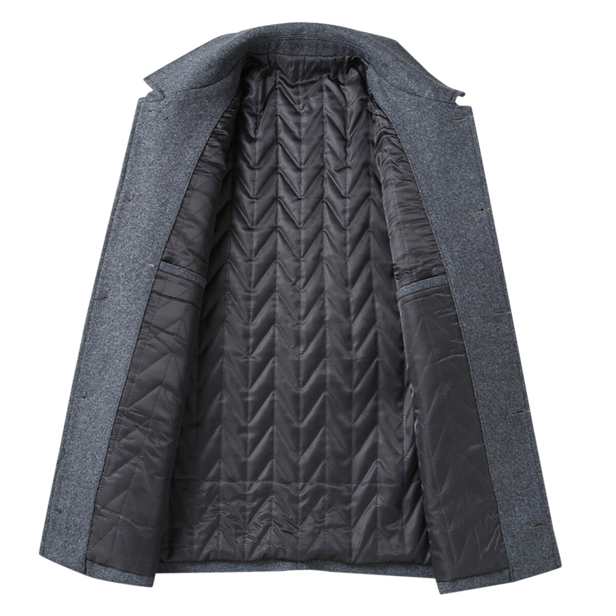 Youthup Mens Lapel Slim Fit Short Wool Coat