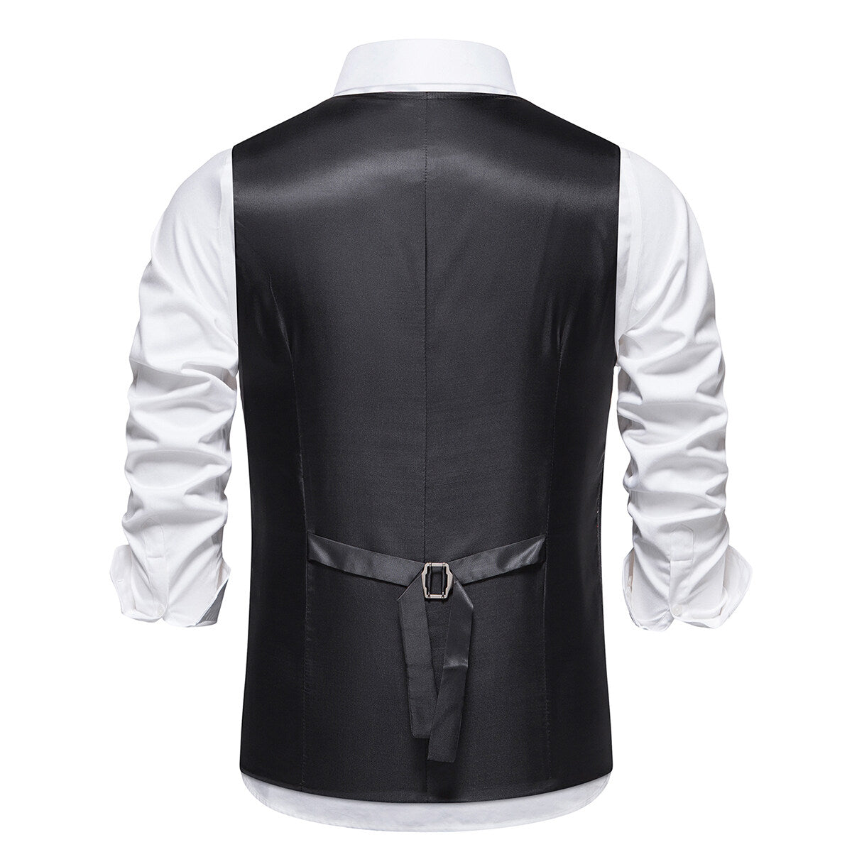 YOUTHUP Mens Formal Suit Vest Business V Neck Double Breasted Waistcoat