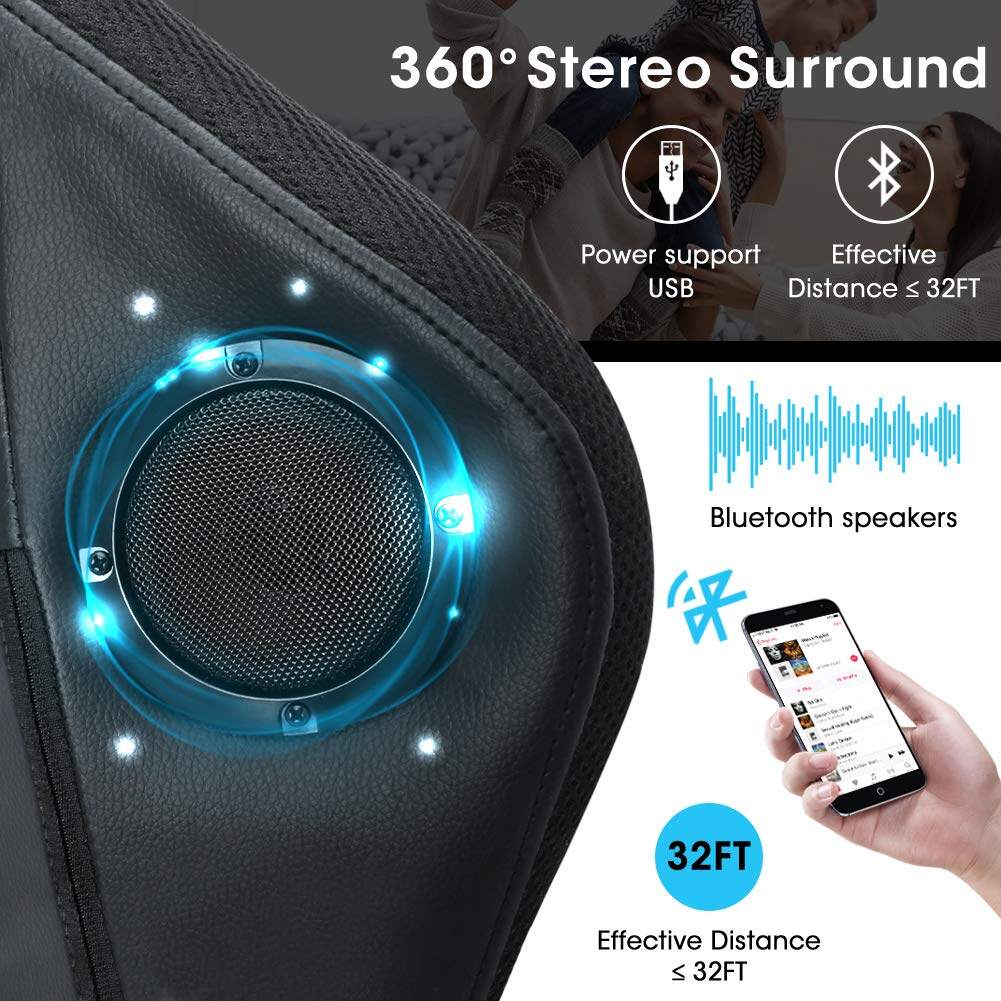 Silla gaming con luces LED RGB y altavoces, estilo racing, para oficina, de piel sintética gris.