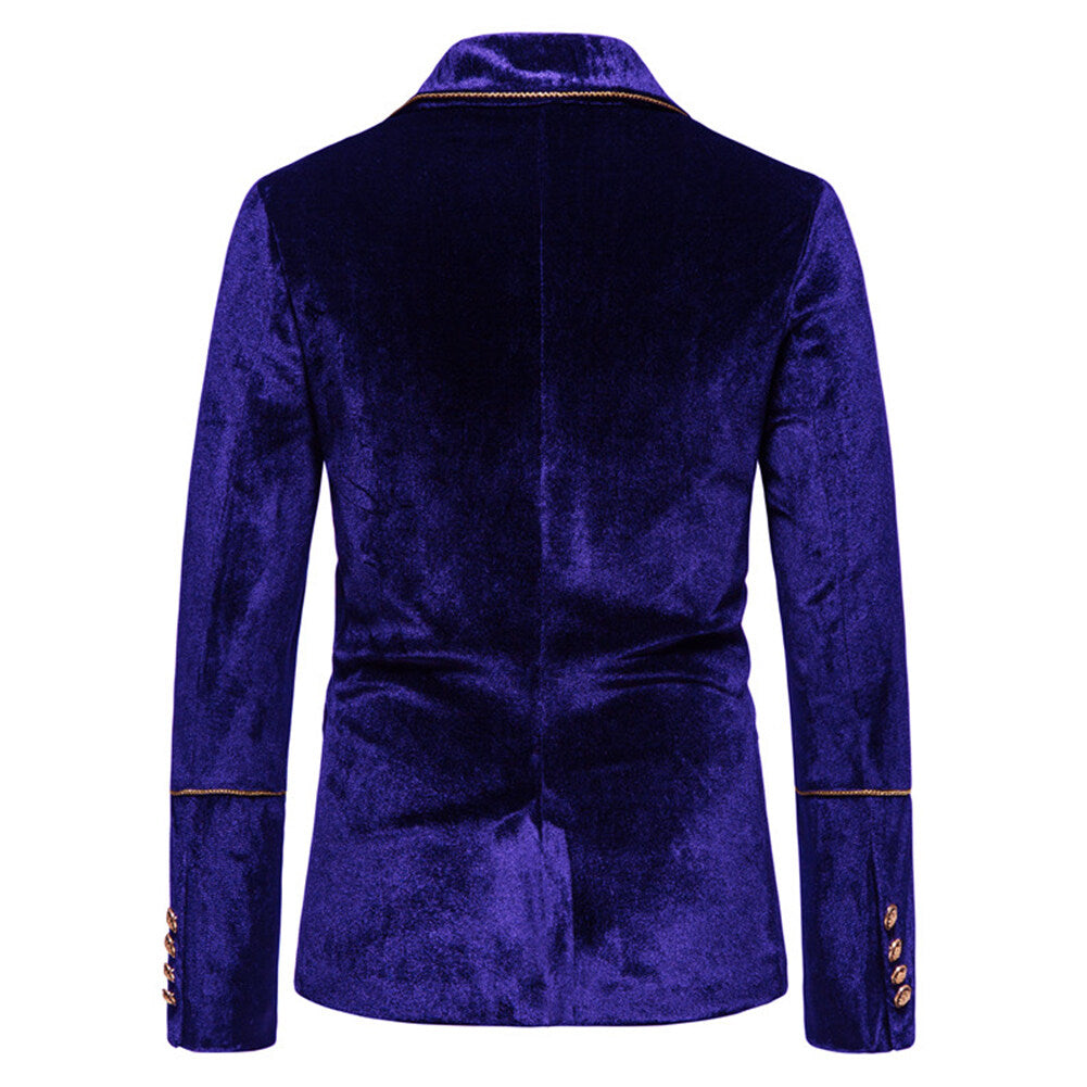 Youthup Mens Velvet Two-Piece Wedding Evening Dress Blazer And Pant