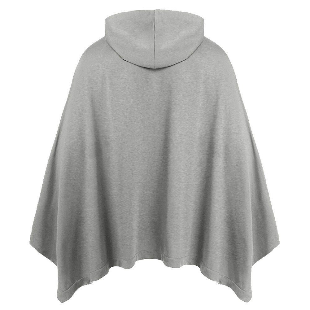 YOUTHUP Mens Solid Color Loose Cape Hoodie