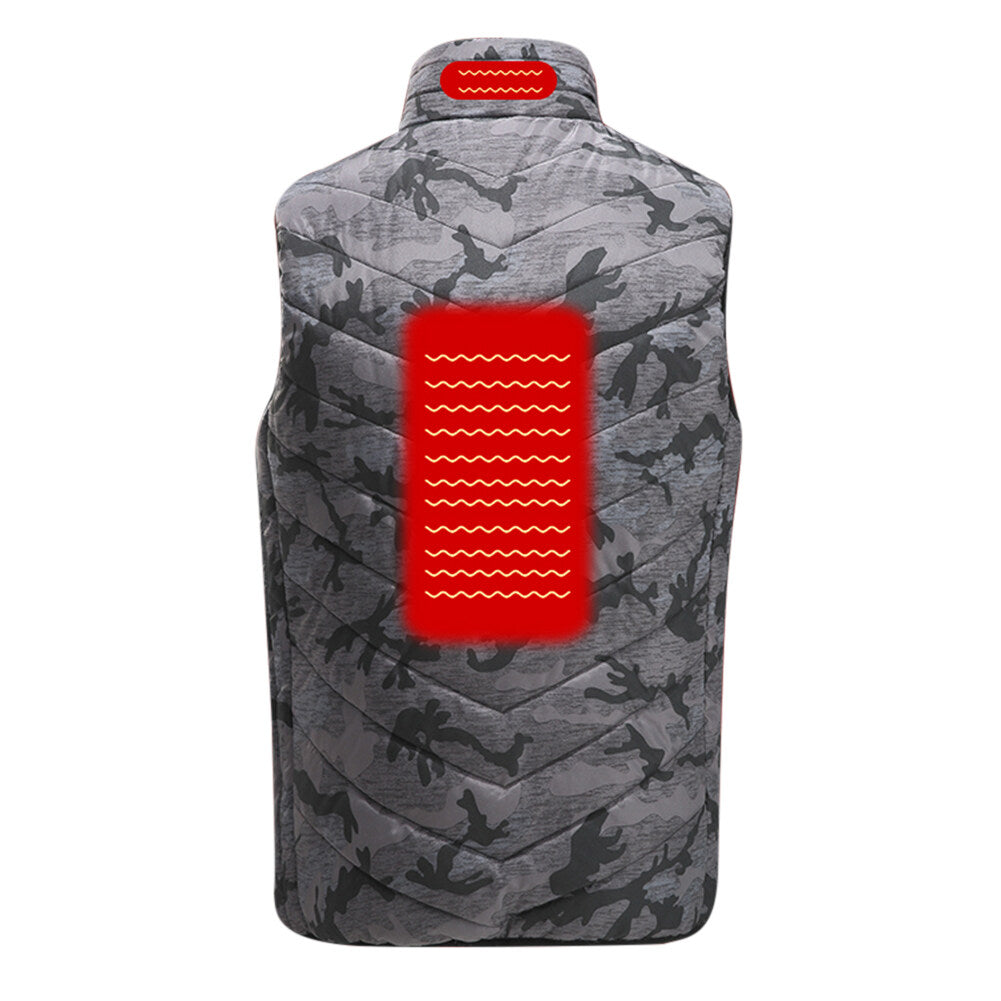 Youthup Mens Stand Collar Slim Fit Zipper Heating Sleeveless Jacket