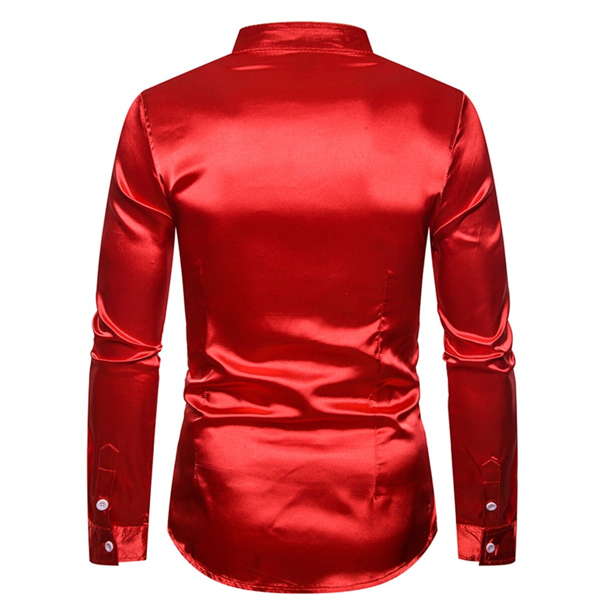 Youthup Mens Shiny LongSleeved Slim Fit Formal Shirt