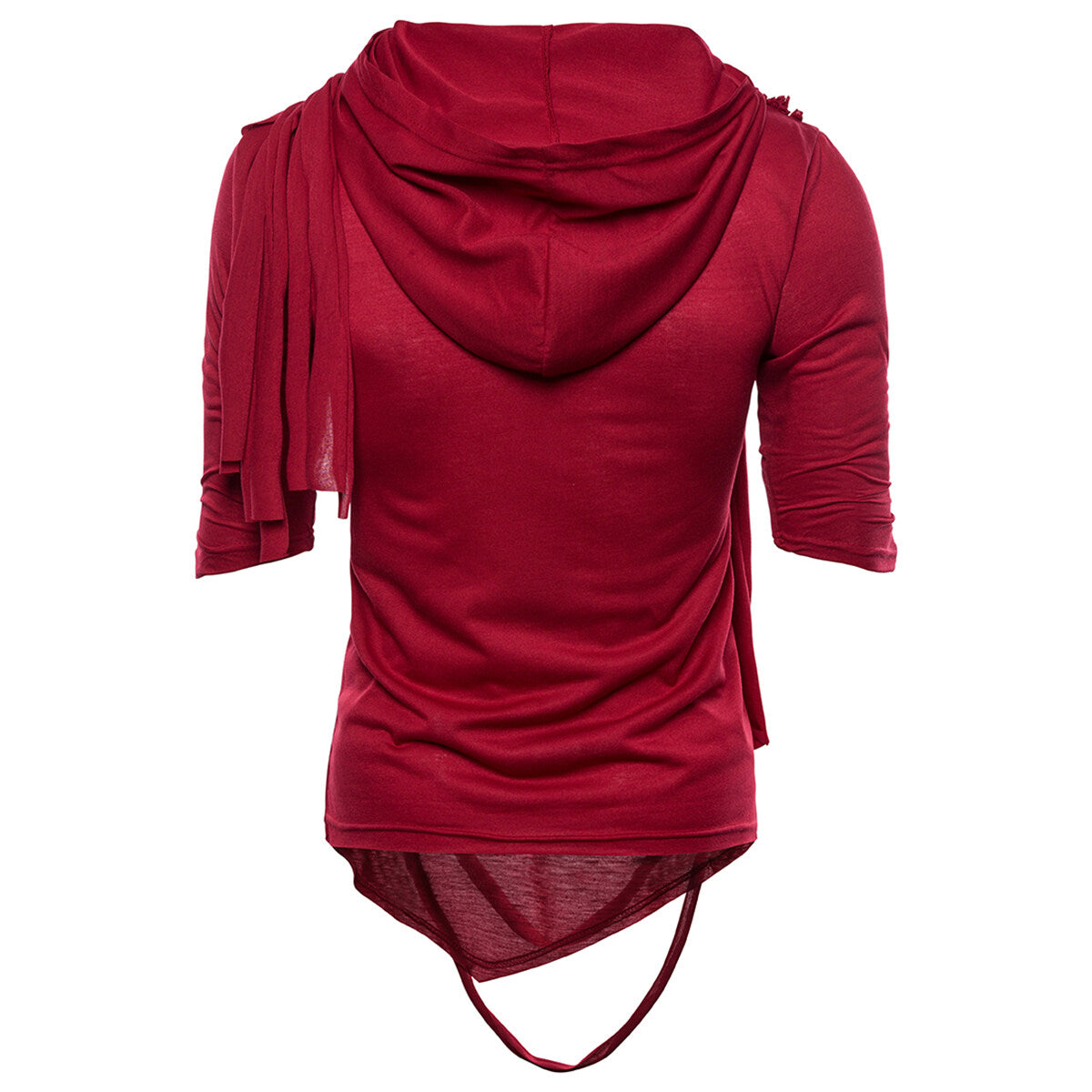 Youthup Mens Twisted Rope Stacked Collar Hooded T-Shirt