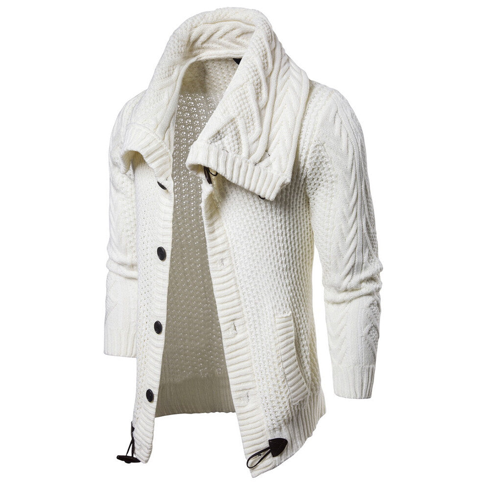 Youthup Mens Knitted Jacket Turtleneck Cardigan Sweaters