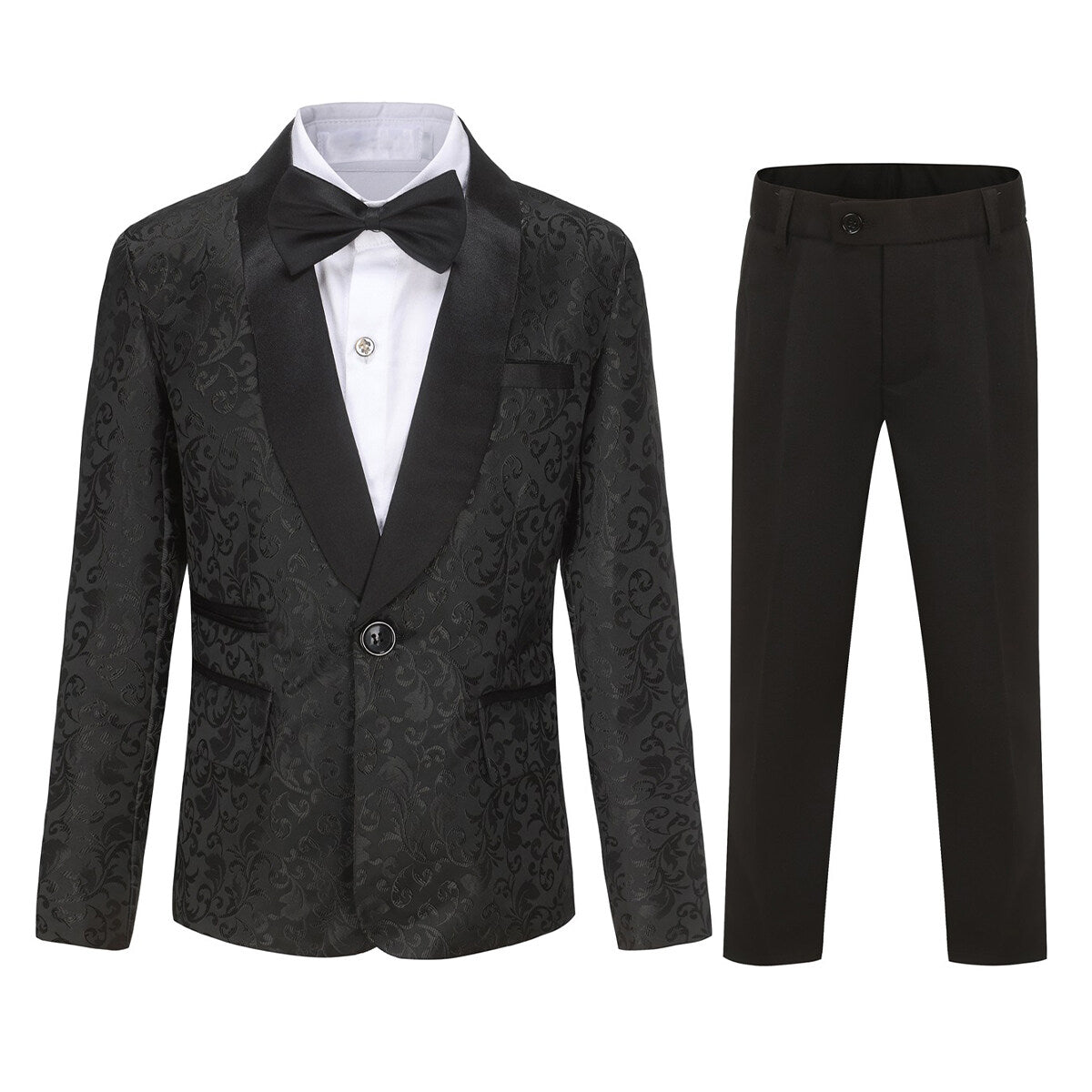 Youthup Boys Teen Suit 2Pcs Paisley Print Dress Formal Wedding Blazer and Pants