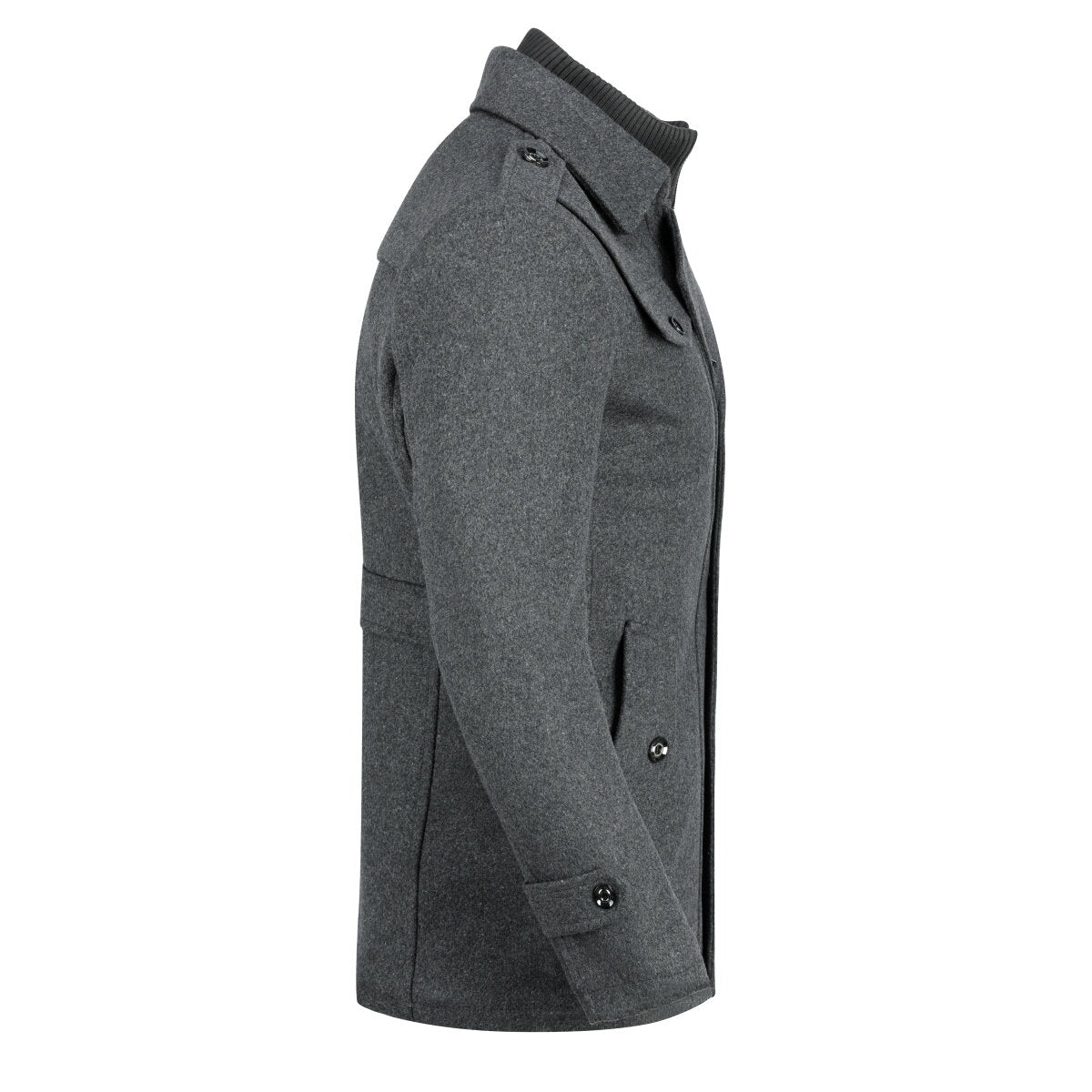 YOUTHUP Mens Wool Trench Coat Regular Fit Military Winter Thick Casual Peacoat