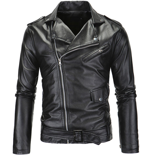 Youthup Mens Slim Fit Motorcycle Leather Party Jacket