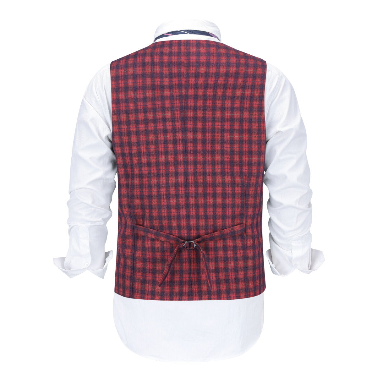 YOUTHUP Mens Business Casual Single Breasted Slim Plaid Suit Vest