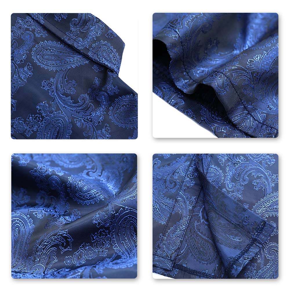 Youthup Mens Paisley Pattern Fitted Shirt