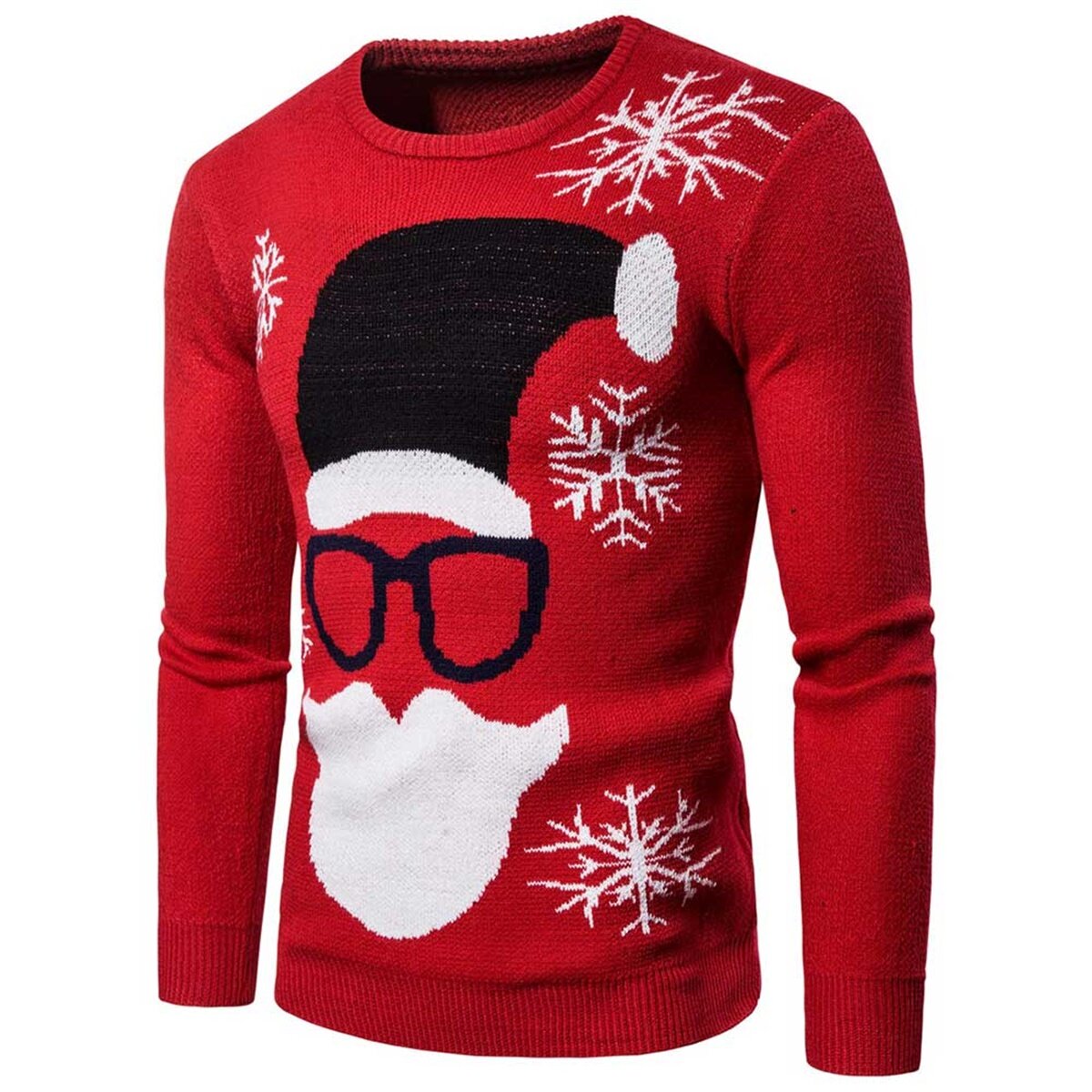 Youthup Mens Christmas Printed Crewneck Knitted Festival Sweater