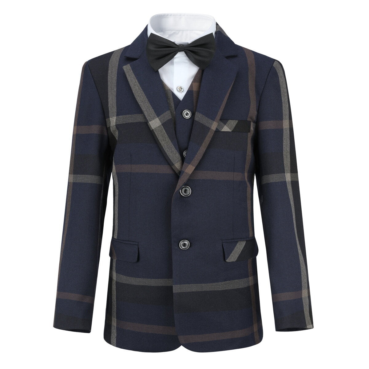 Youthup Boys 3Pce Plaid Tuxedo Wedding Suit