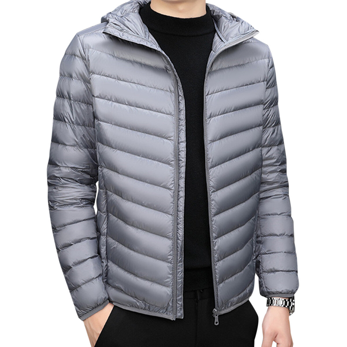 Youthup Mens Hooded Lightweight Padded Puffer Down Jacket