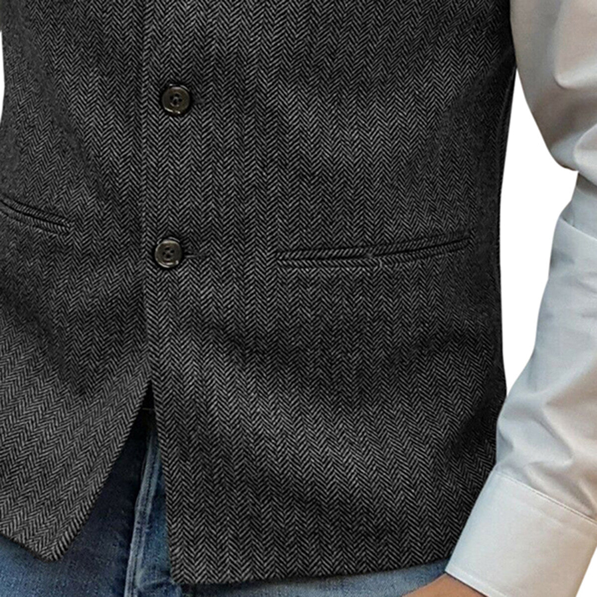 Youthup Mens Stand Collar Twill Knit Casual Vest