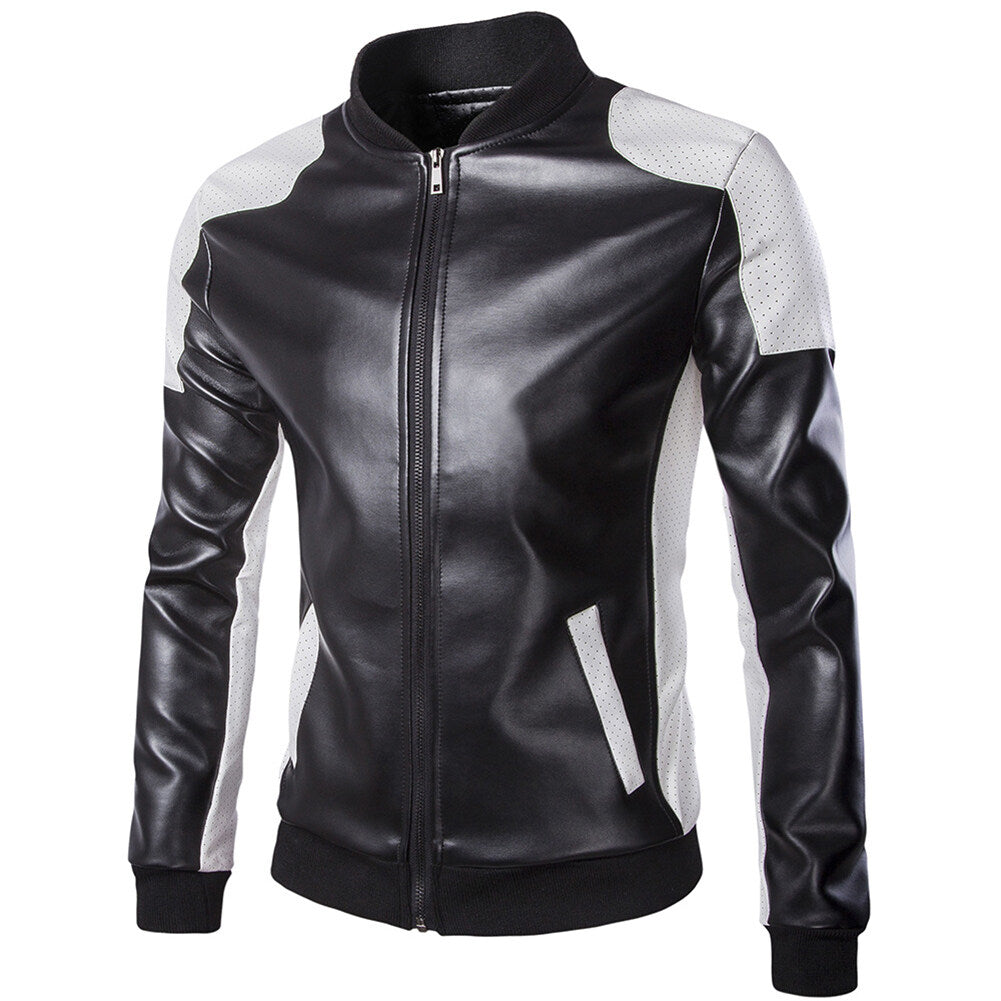 Youthup Mens Lightweight Motorcycle Leather Jacket