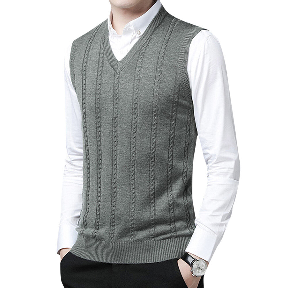 Youthup Mens Wool Blend V-Neck Pullover Sweater Vest