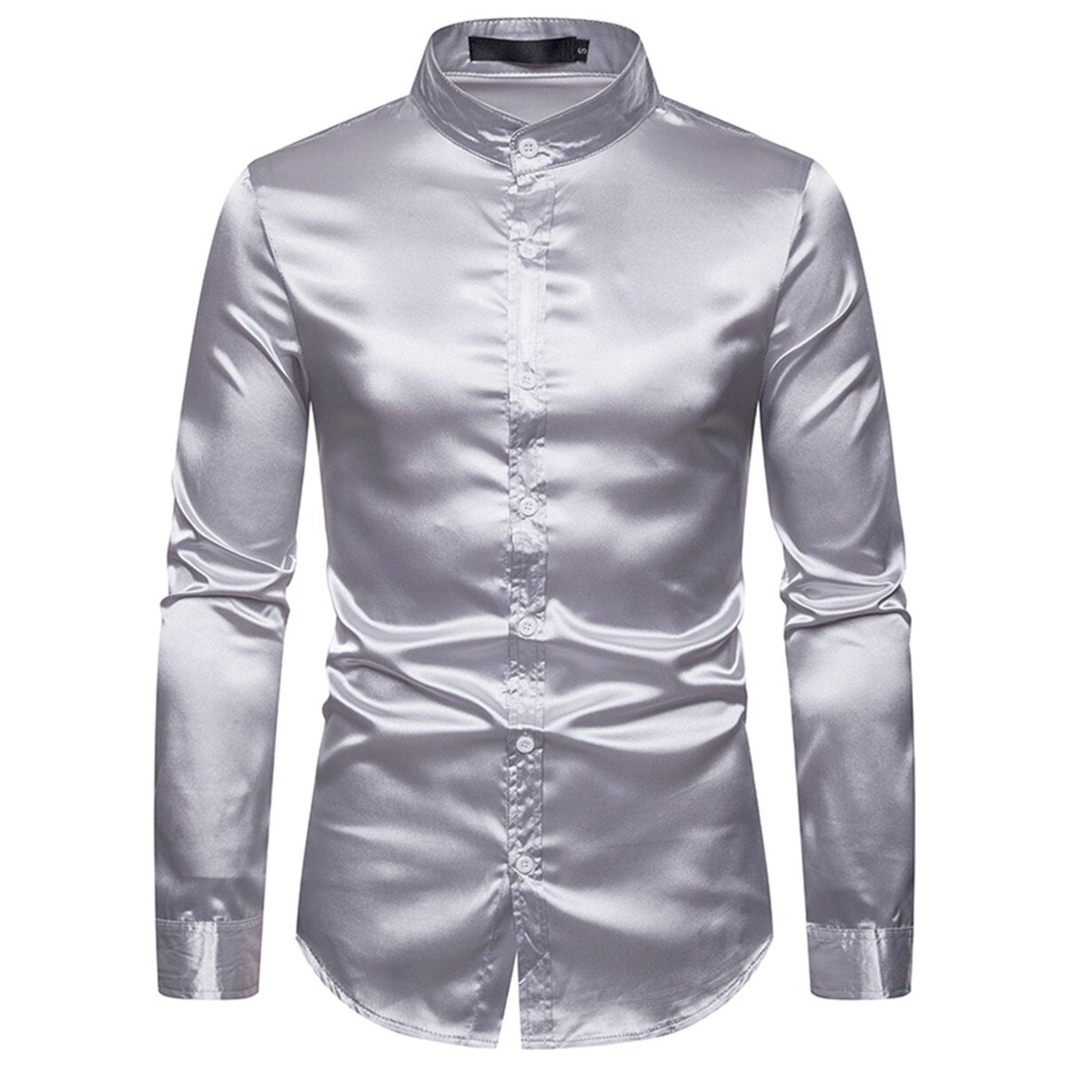 Youthup Mens Shiny LongSleeved Slim Fit Formal Shirt