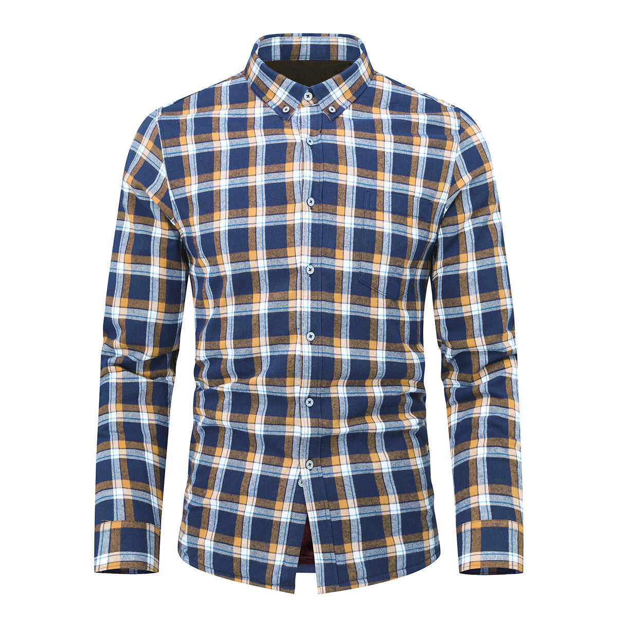 Youthup Mens Casual Striped Plush Colorblock Shirts