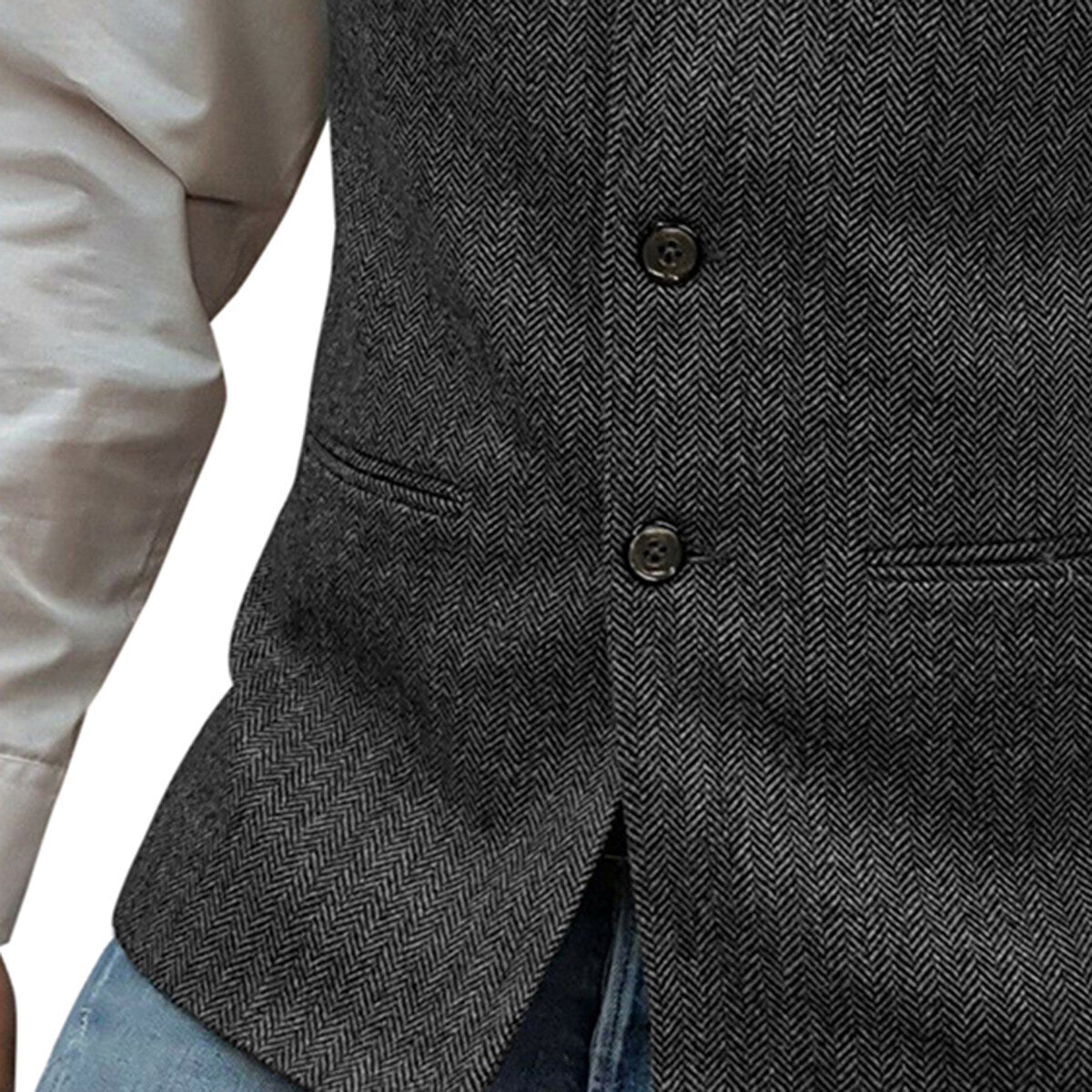 Youthup Mens Stand Collar Twill Knit Casual Vest