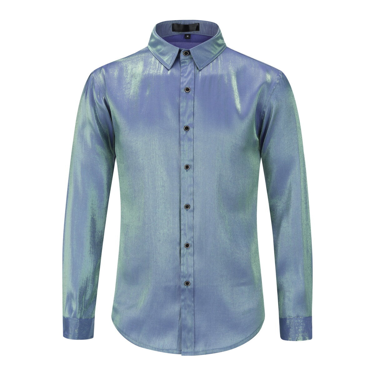YOUTHUP Mens Silk Shirt Summer Casual Cool Breathable Solid Color Long Sleeves