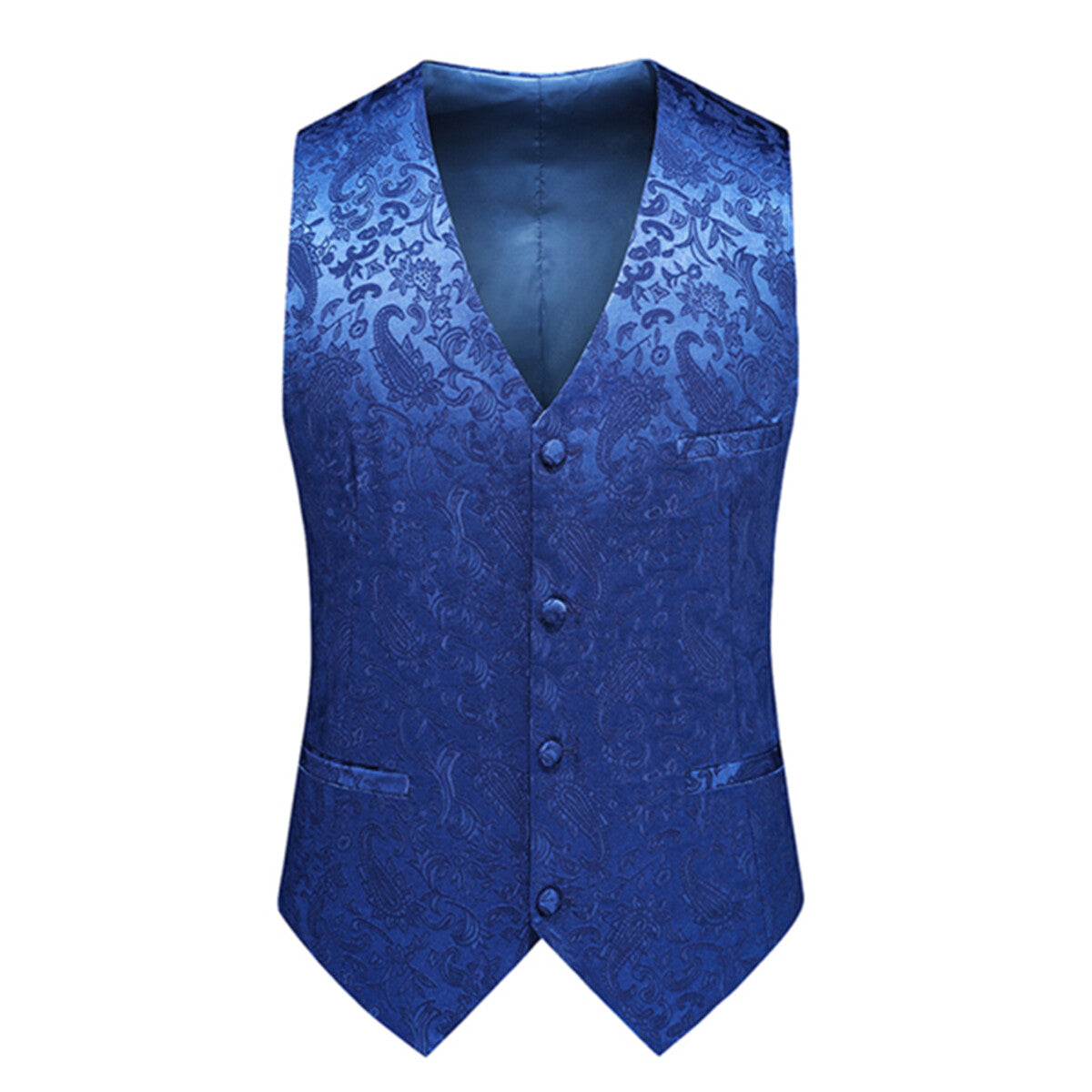 Youthup Mens 3Pce Paisley Dress Vest and Bow Tie Set and Pocket Square