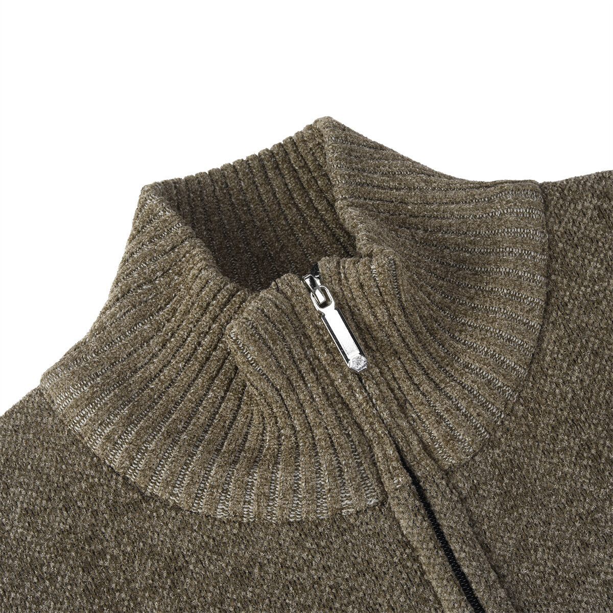 Youthup Mens Stand Collar Knitted Sweatshirt Casual Cardigan