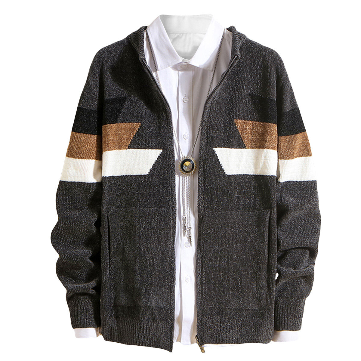 Youthup Unisex Loose Oversized Knit Zip Sweater Jacket
