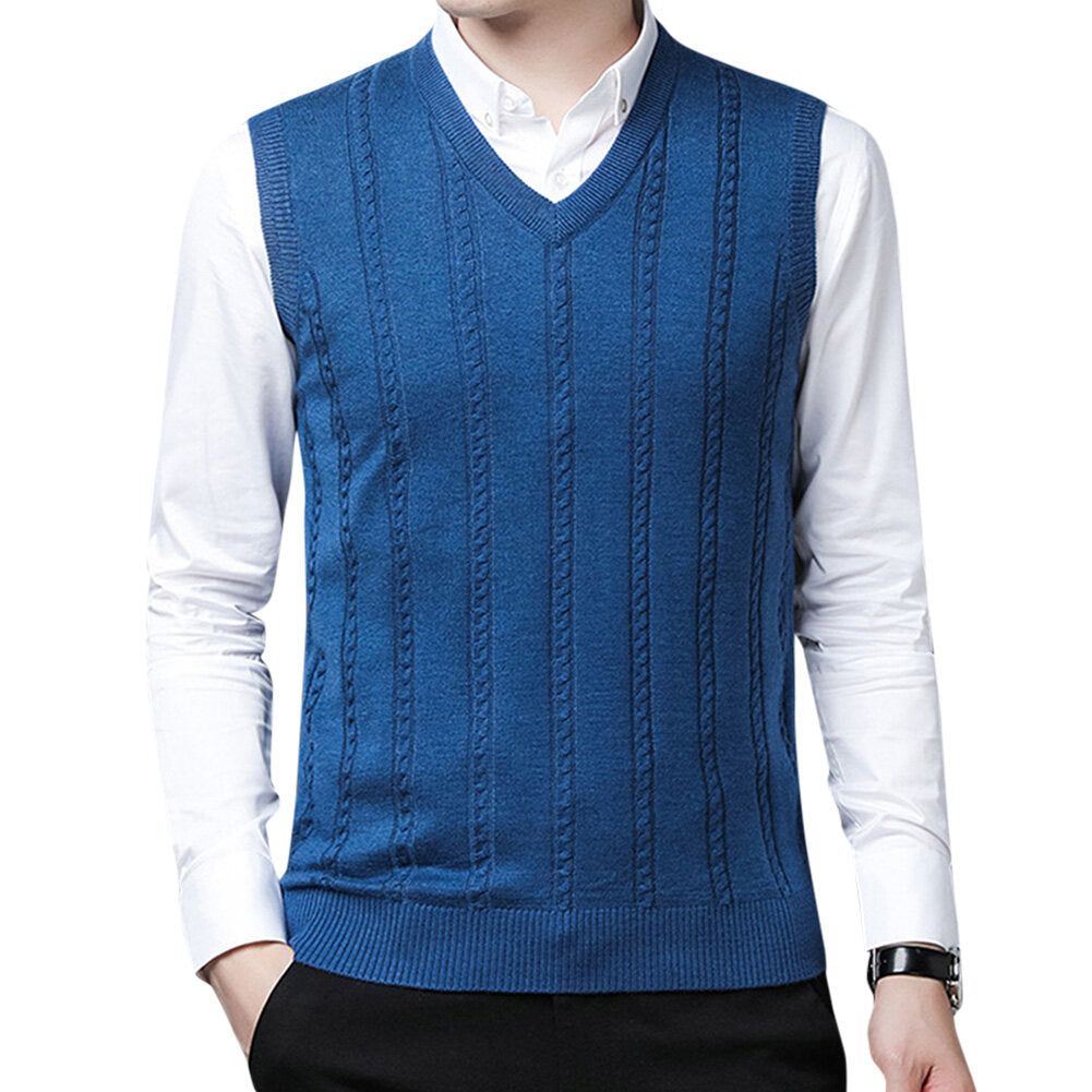 Youthup Mens Wool Blend V-Neck Pullover Sweater Vest