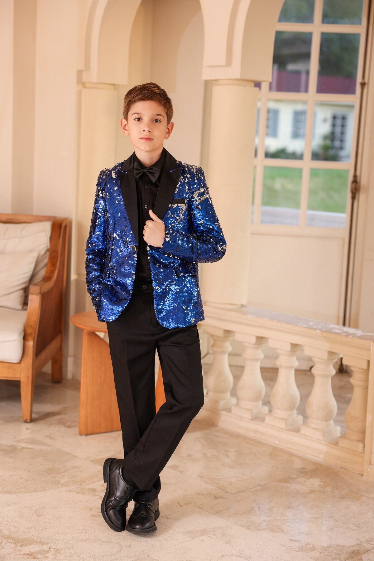 Youthup Boys 2Pce Shiny Sequin Party Dress Suit Blazer and Pants